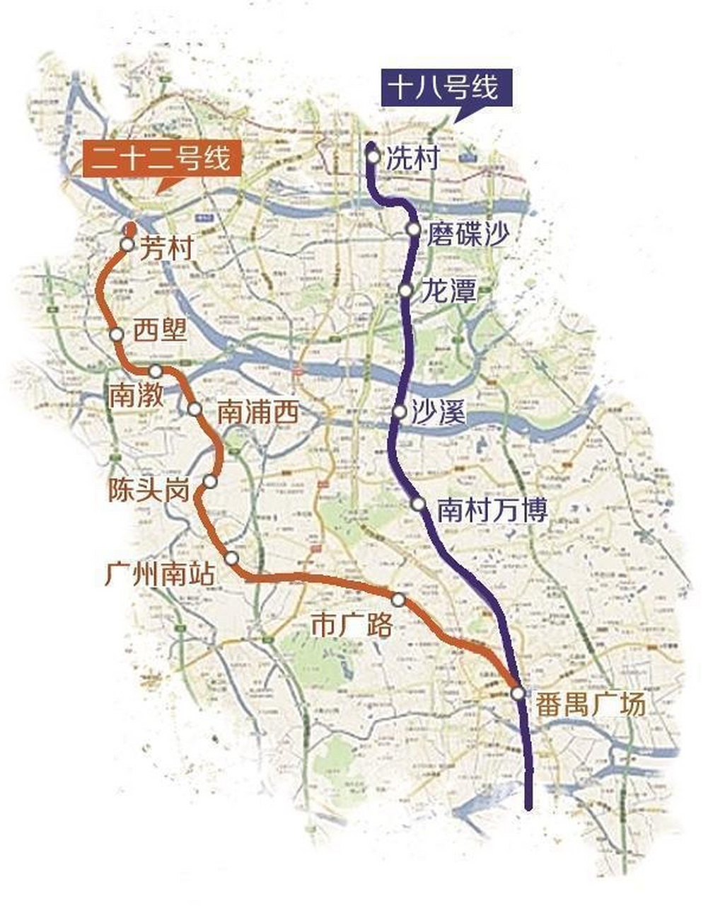 广州地铁23号线最新线路图