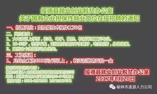 靖边在线最新招聘信息全面汇总